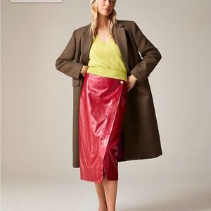 JCrew Collection wrap skirt in faux patent leather